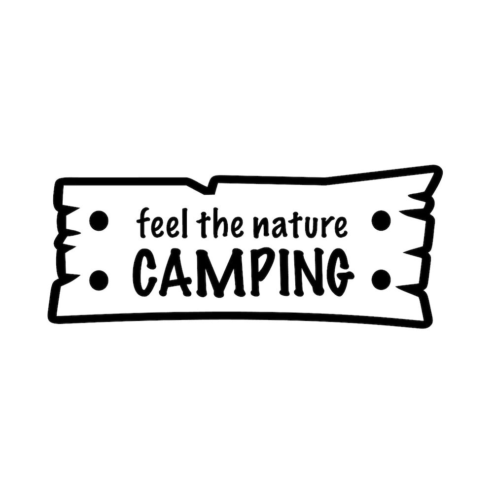 ぺた本舗】カッティングステッカー feel the nature CAMPING(自然を感じるキャンプ) サイズ選択可能