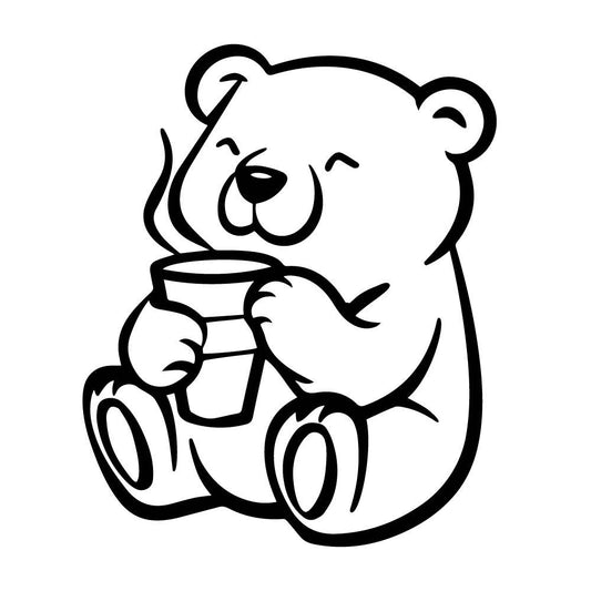 コーヒーを飲むクマ (A)