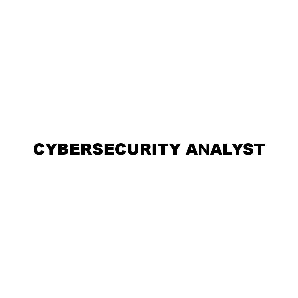 CYBERSECURITY ANALYST