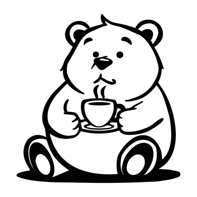 コーヒーを飲むクマ (B)