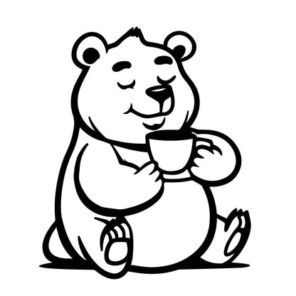 コーヒーを飲むクマ (C)