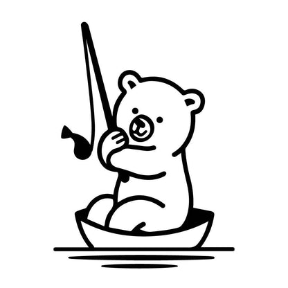 釣りをする子熊