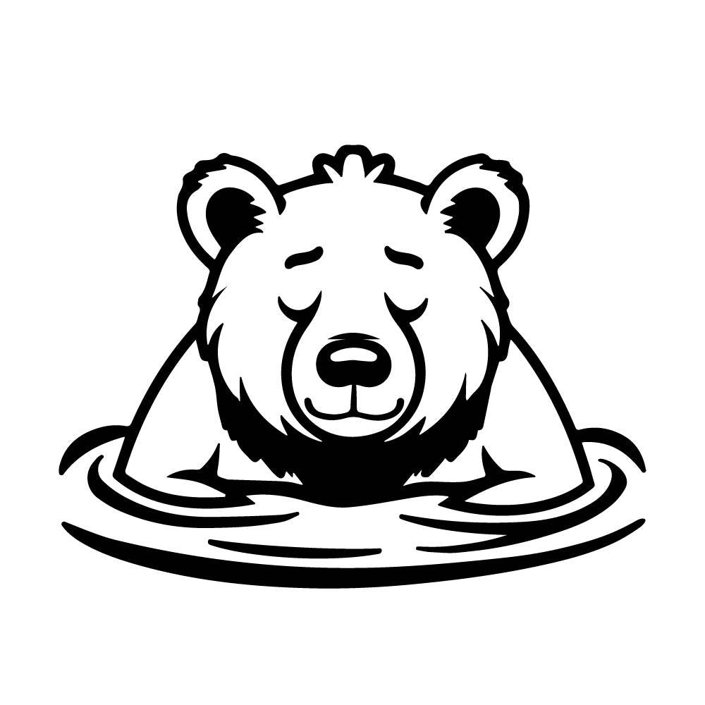 温泉に入るクマ