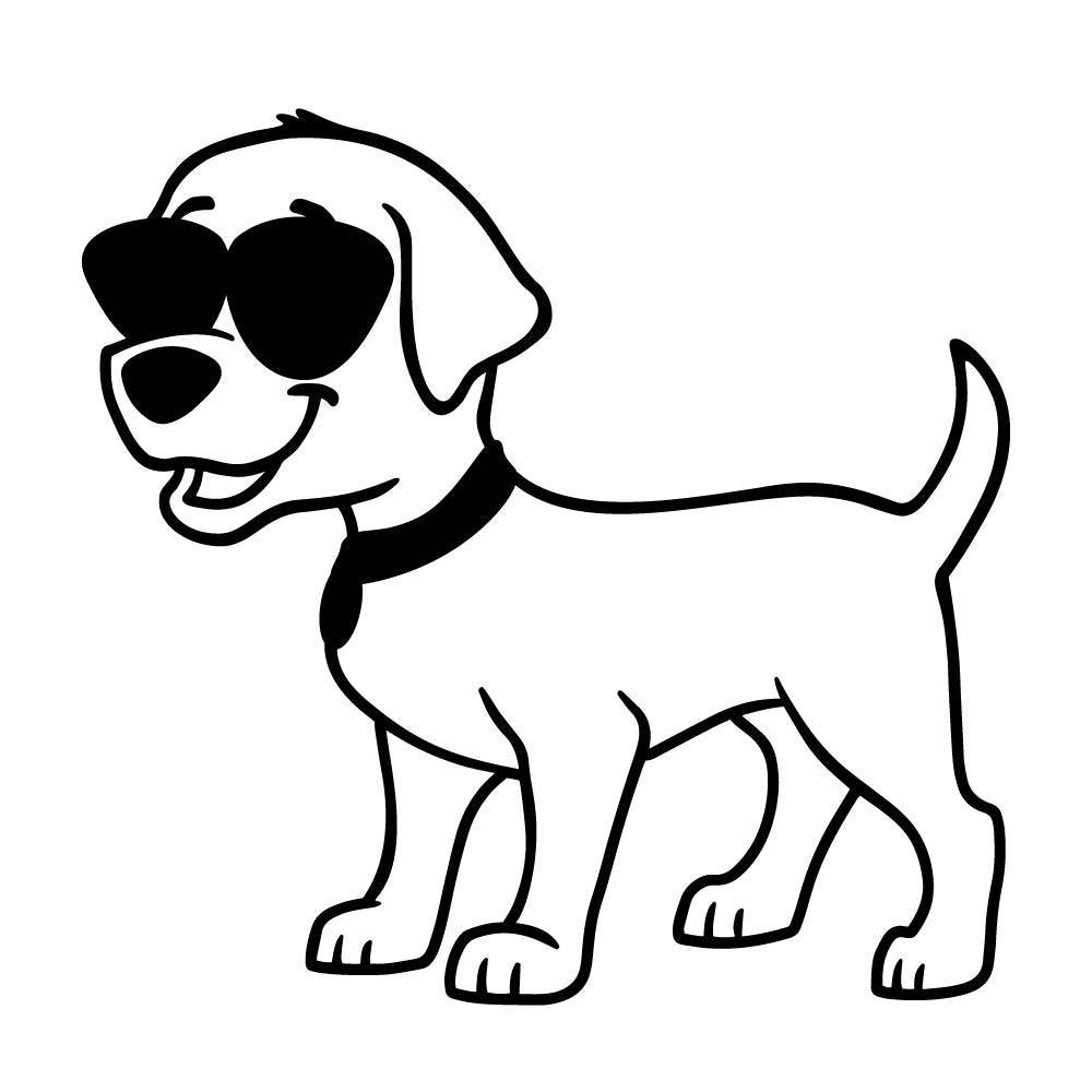 サングラスをかけた犬