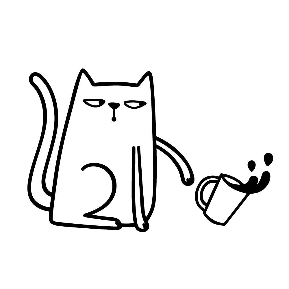 コップを転かすネコ