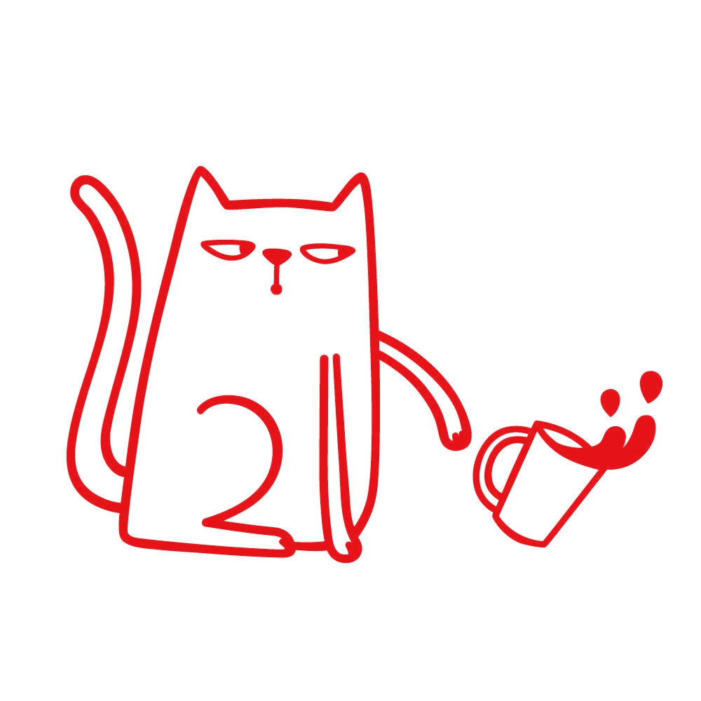 コップを転かすネコ 8
