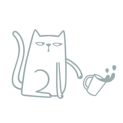コップを転かすネコ 10