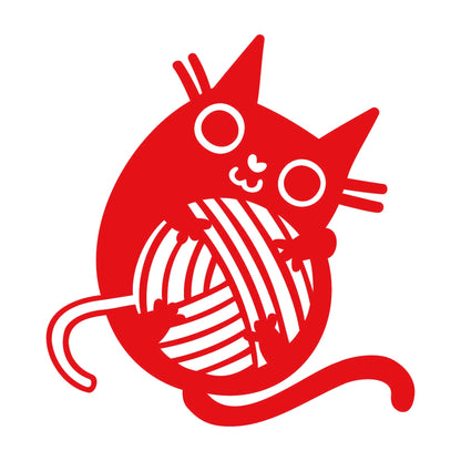 毛糸玉を抱えるネコ 8