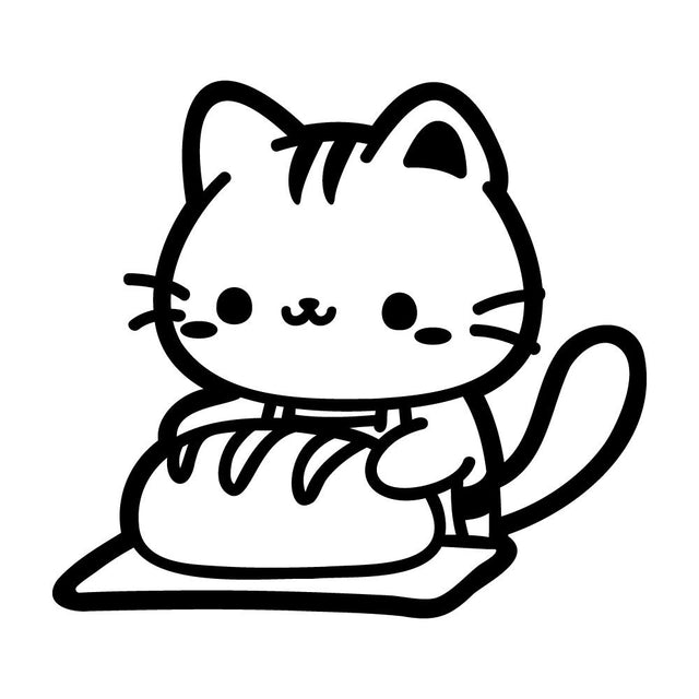パンを作るネコ