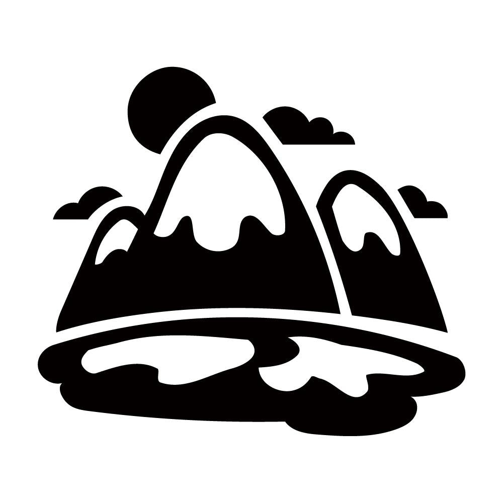 雪山と湖