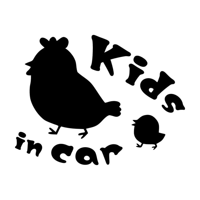 Kids in car 鶏の親子