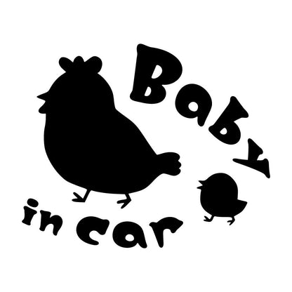 Baby in car 鶏の親子