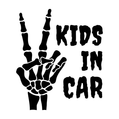 KIDS IN CAR 骸骨のピースサイン
