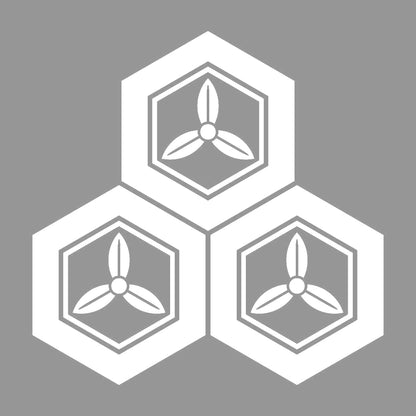 三つ盛り亀甲に三つ葉紋 7