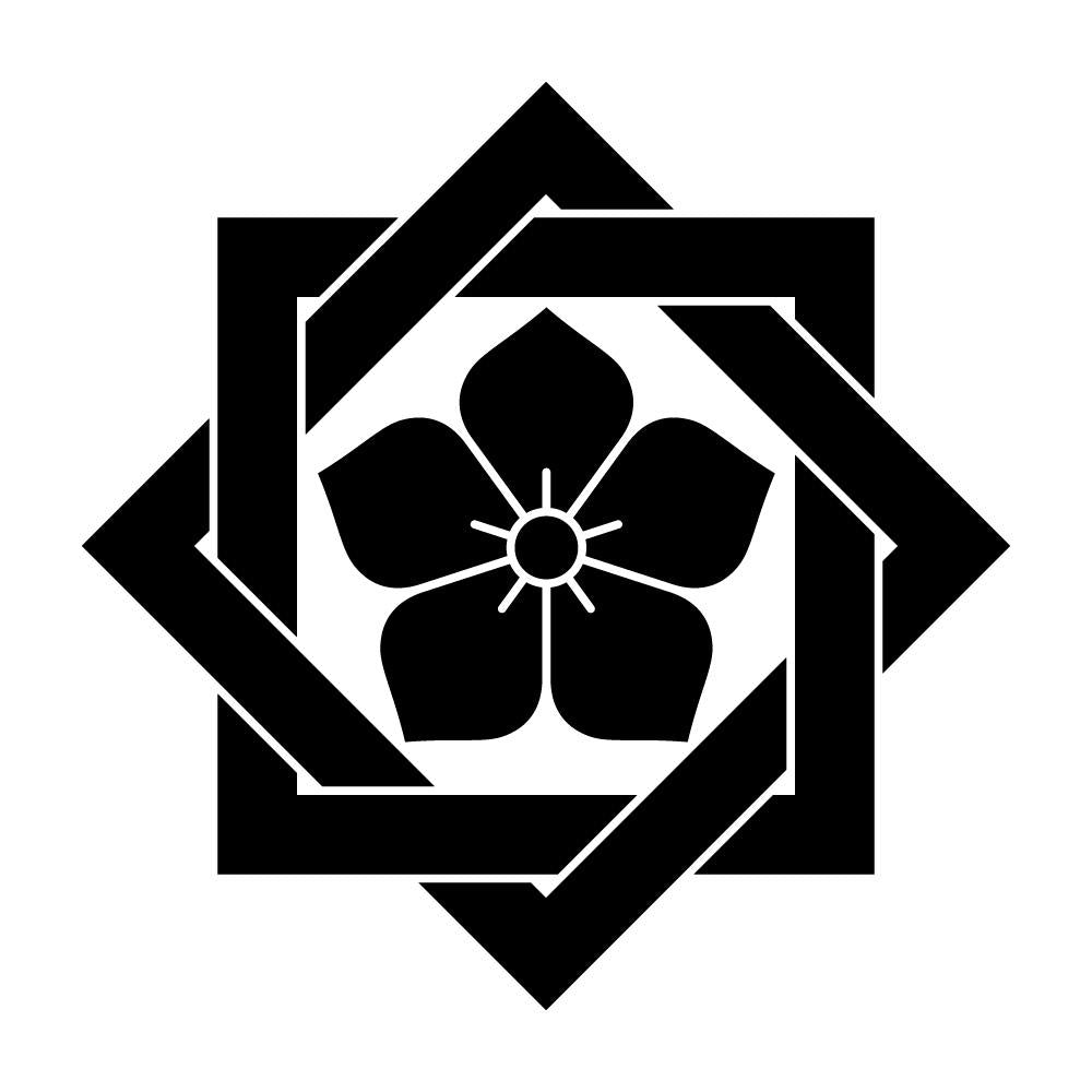 組み合わせ角に桔梗紋
