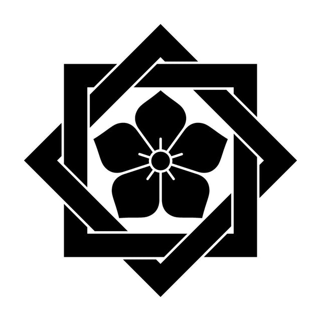 組み合わせ角に桔梗紋