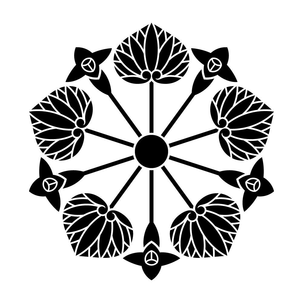 花付き五つ葵紋