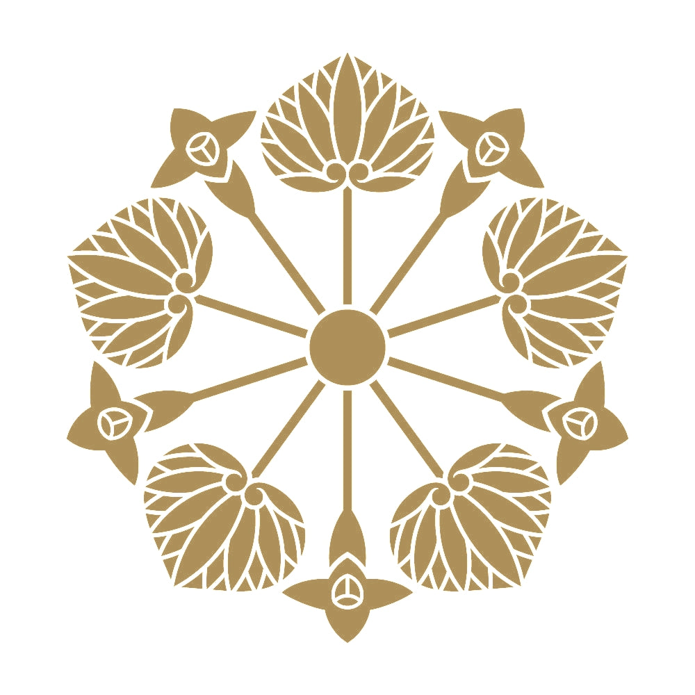 花付き五つ葵紋 9