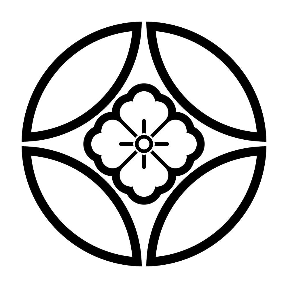 陰七宝に花角紋
