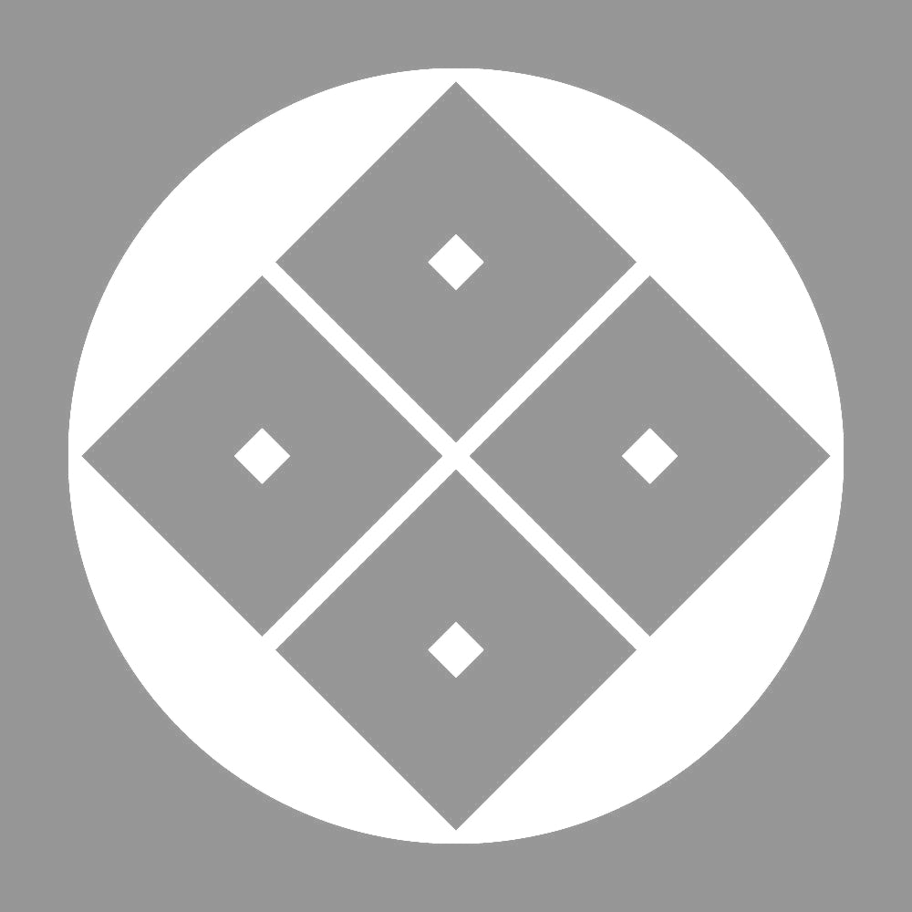 石持ち地抜き隅立て四つ目紋 7