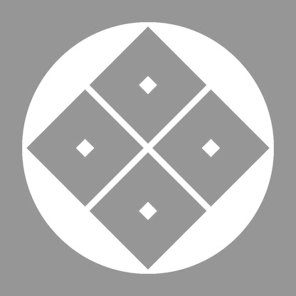 石持ち地抜き隅立て四つ目紋 7