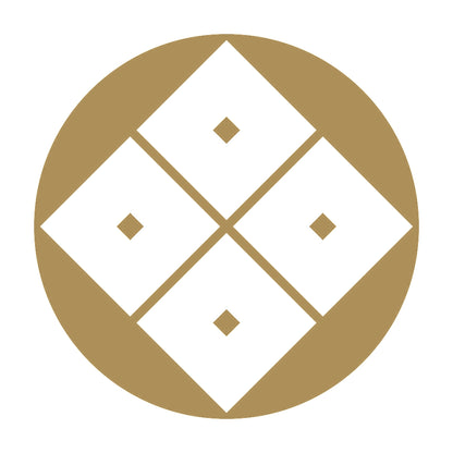 石持ち地抜き隅立て四つ目紋 9