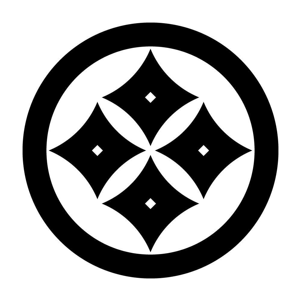 丸に反り四つ目紋