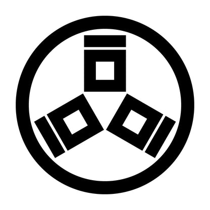 丸に三つ桝に桝掻き紋