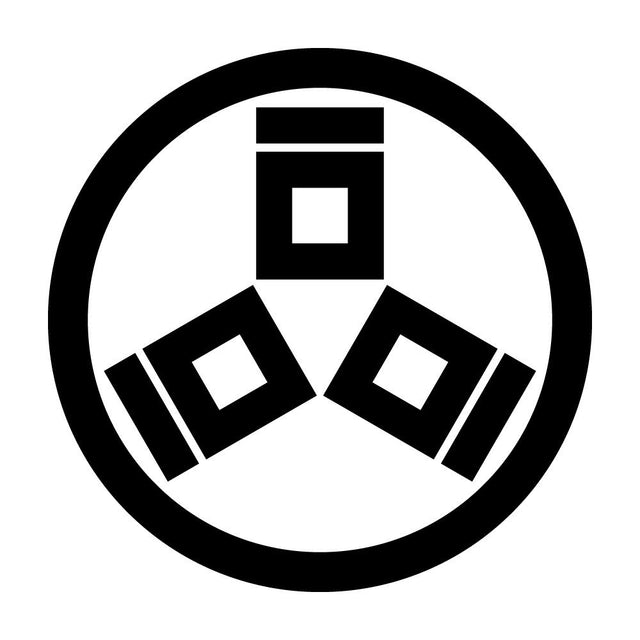 丸に三つ桝に桝掻き紋