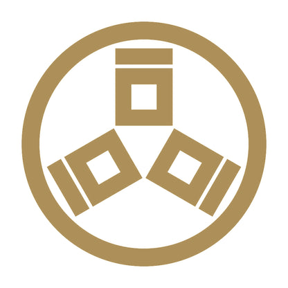 丸に三つ桝に桝掻き紋 9