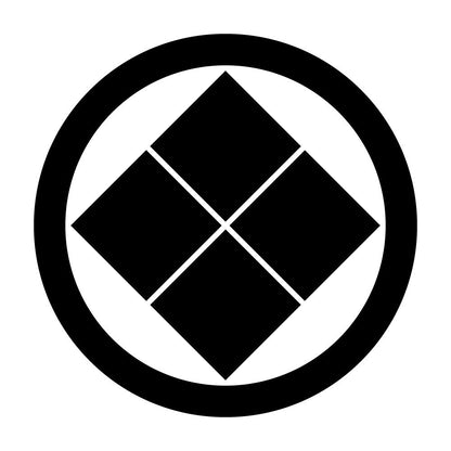 丸に隅立て四つ石紋