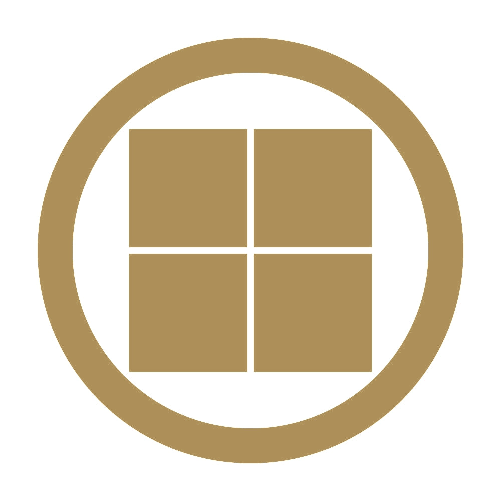 丸に平四つ割石紋 9