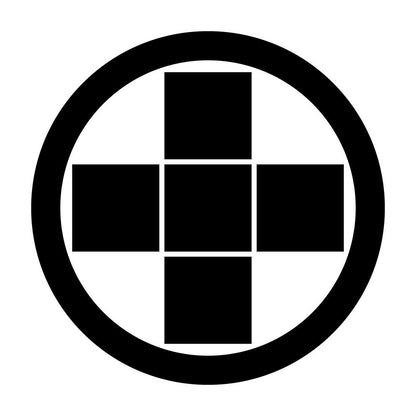丸に十字五つ石紋