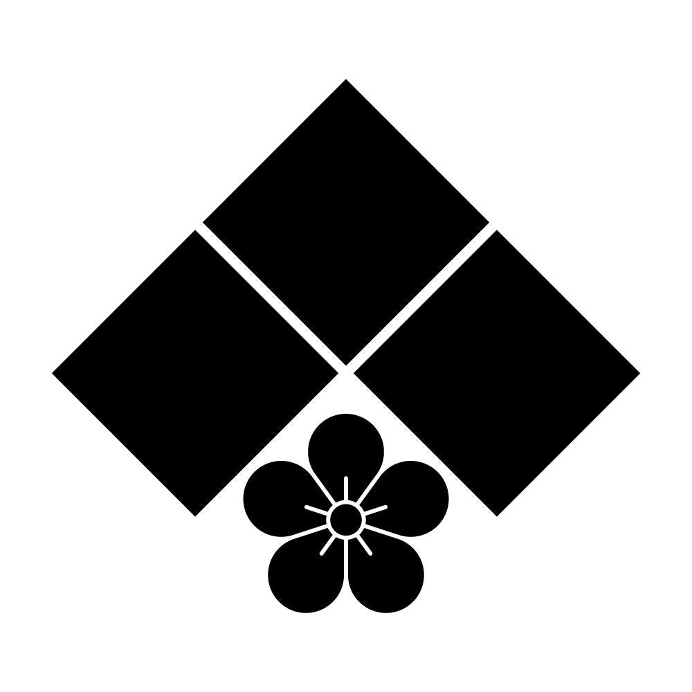 三つ石に梅の花紋