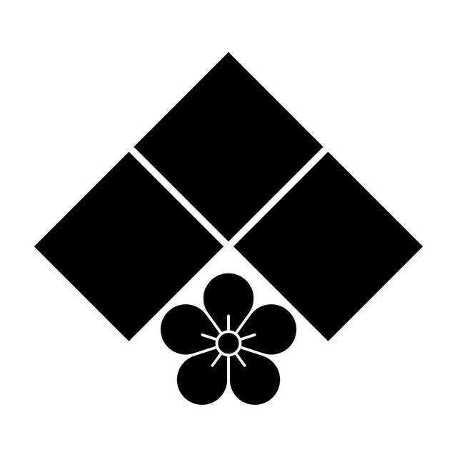 三つ石に梅の花紋