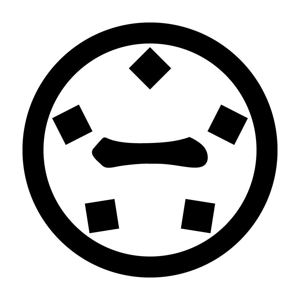 丸に五つ石に一文字紋