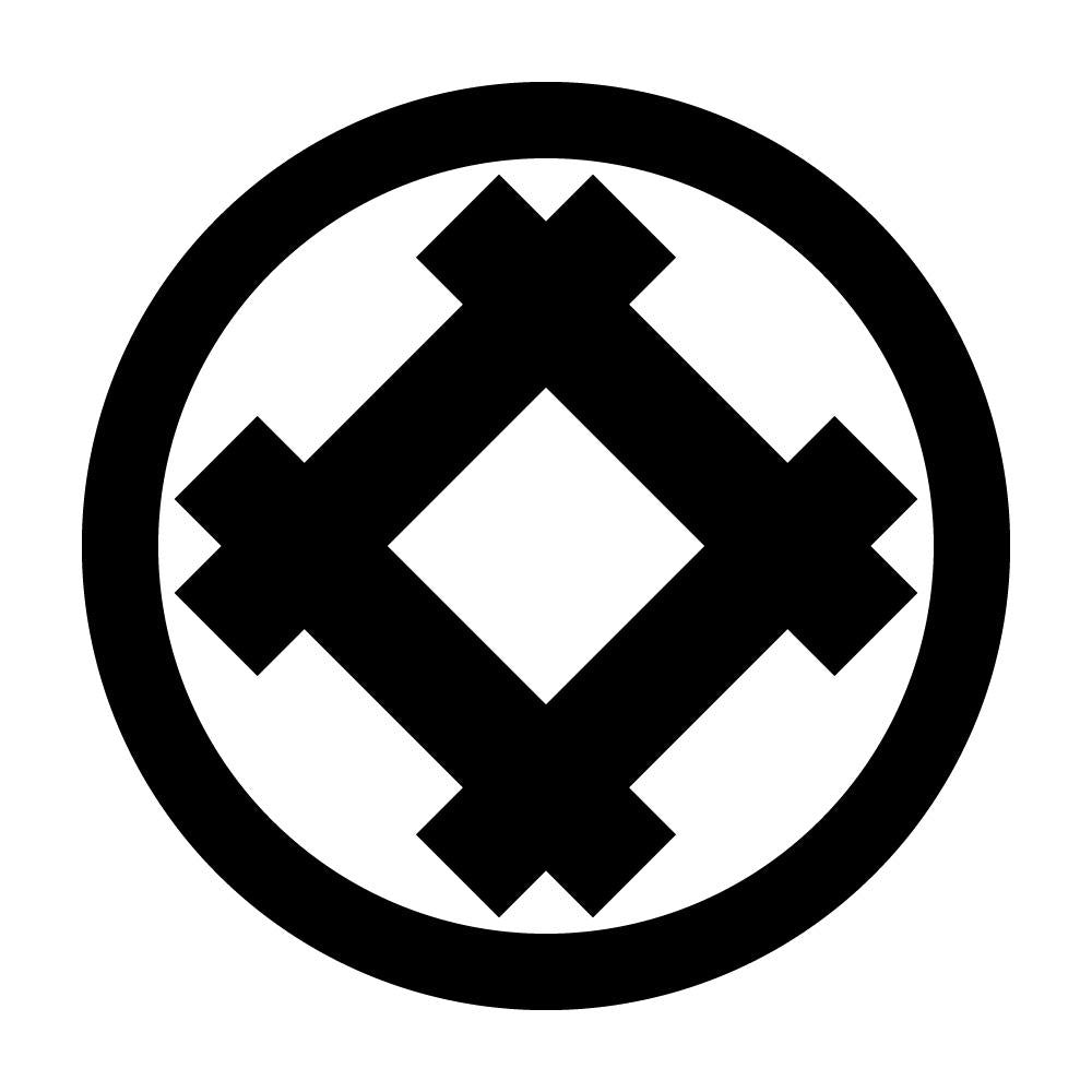 丸に隅立て井筒紋