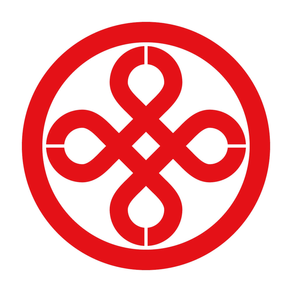 丸に隅立て結び井筒紋 8