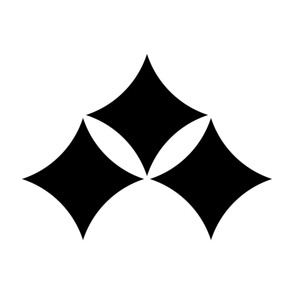 三つ盛り糸巻き紋