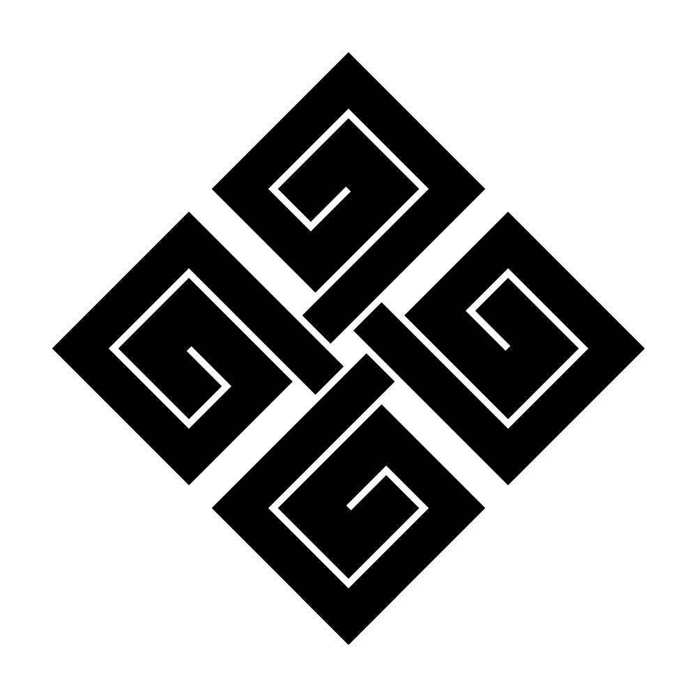 隅立て結び稲妻紋