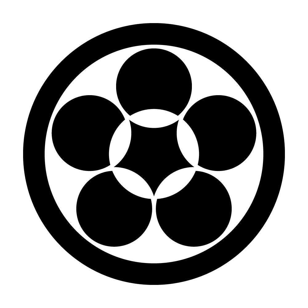 丸に繋ぎ梅鉢紋