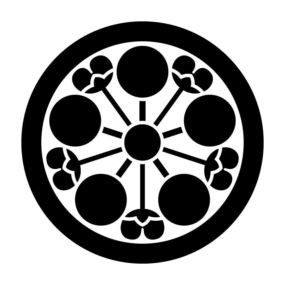 丸に花付き梅鉢紋
