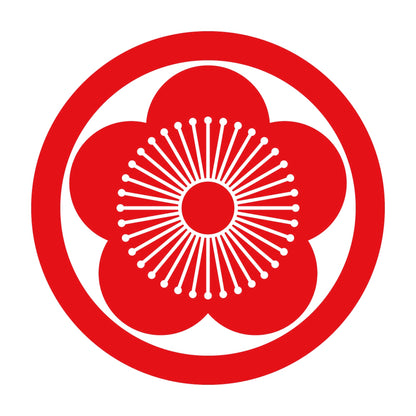 丸に向こう梅紋 8