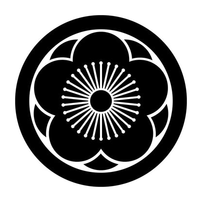 丸に八重向こう梅紋