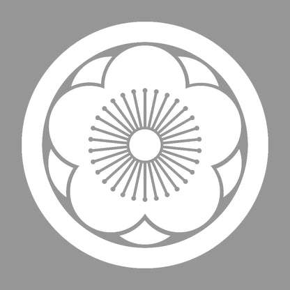 丸に八重向こう梅紋 7