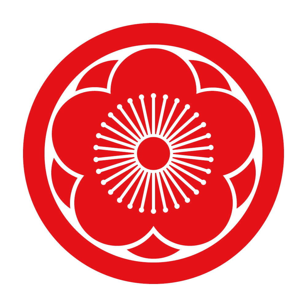 丸に八重向こう梅紋 8