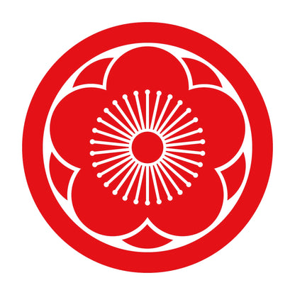 丸に八重向こう梅紋 8