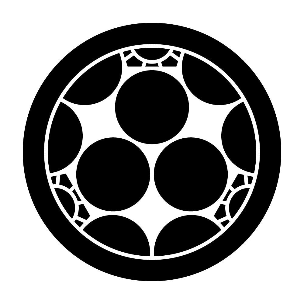 丸に三つ割り梅鉢紋