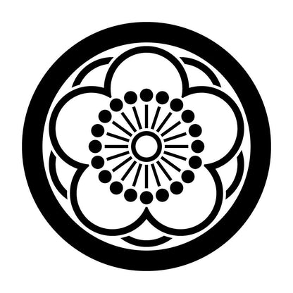 丸に陰八重向こう梅紋