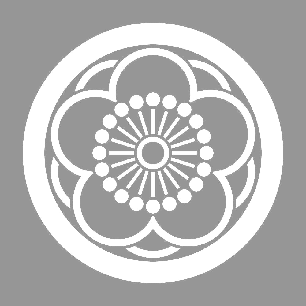 丸に陰八重向こう梅紋 7